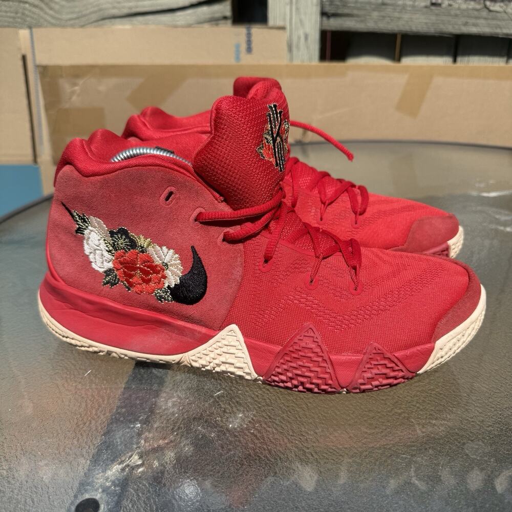 Nike Kyrie 4 CNY Chinese New Year Red Floral Basketball Shoes 943807-600 Sz 10.5